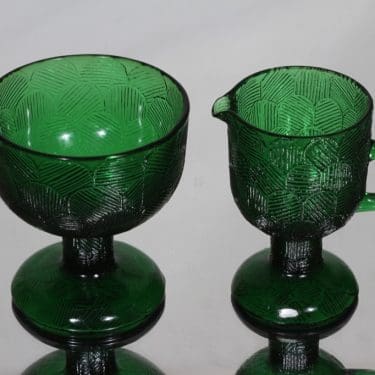 Nuutajärvi Miranda sokerikko ja kermakko, vihreä, suunnittelija Heikki Orvola,