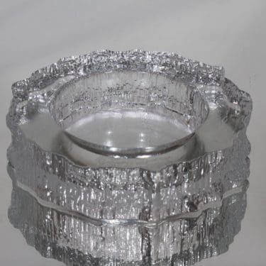 Iittala Aslak tuhka-astia, kirkas, suunnittelija Tapio Wirkkala, massiivinen