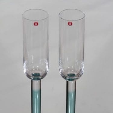 Nuutajärvi Mondo kuohuviinilasit, kirkas|vihreä, 2 kpl, suunnittelija Kerttu Nurminen,