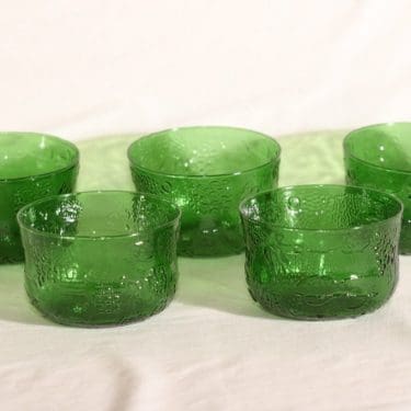 Nuutajärvi Fauna jälkiruokamaljat, 0.4 l, 5 kpl, suunnittelija Oiva Toikka, 0.4 l