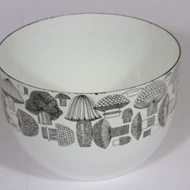 Finel Tatti kulho, valkoinen, suunnittelija Esteri Tomula, serikuva, retro