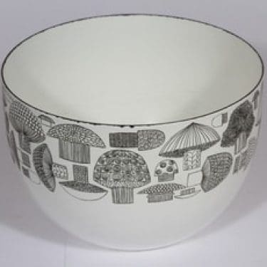 Finel Tatti kulho, valkoinen, suunnittelija Esteri Tomula, serikuva, retro