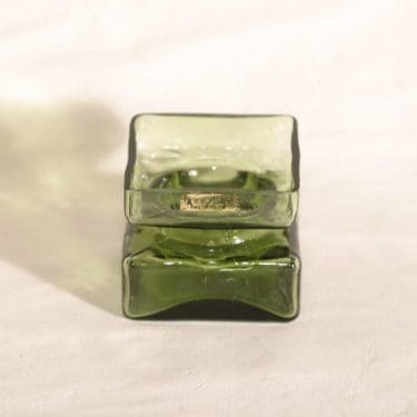 Riihimäen lasi Pala lasimaljakko, vihreä, suunnittelija Helena Tynell,