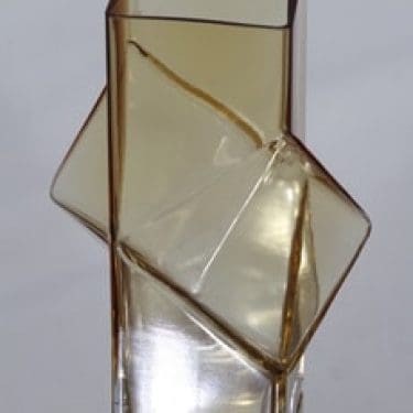 Riihimäen lasi Pablo maljakko, amber, suunnittelija Erkkitapio Siiroinen,