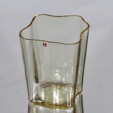 Iittala Aalto-Kukka maljakko, signeerattu, suunnittelija Alvar Aalto, signeerattu