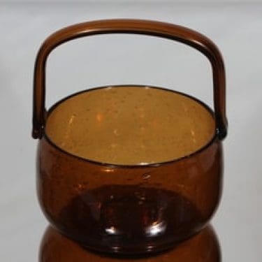 Nuutajärvi Sargasso kulho, signeerattu, suunnittelija Kaj Franck, signeerattu, kahvallinen