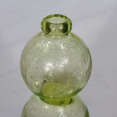 Riihimäen lasi Tellus maljakko, keltainen, suunnittelija Erkkitapio Siiroinen,