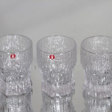 Iittala Aslak snapsilasit, 6 cl, 3 kpl, suunnittelija Tapio Wirkkala, 6 cl, pieni