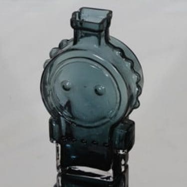 Riihimäen lasi Ahkeraliisa maljakko, siniharmaa, suunnittelija Helena Tynell,