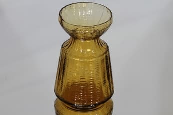 Riihimäen lasi Hyasintti maljakko, amber, suunnittelija Tamara Aladin, pieni