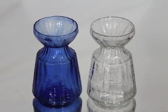 Riihimäen lasi Hyasintti maljakot, kirkas|sininen, 2 kpl, suunnittelija Tamara Aladin, pieni