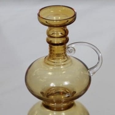 Riihimäen lasi Kleopatra maljakko, amber, suunnittelija Tamara Aladin,