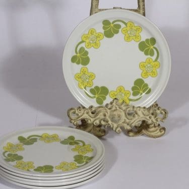 Arabia Sanna lautaset, 6 kpl, suunnittelija , pieni, serikuva, retro