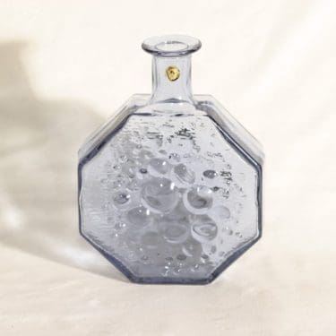 Riihimäen lasi Stella Polaris koristepullo, siniharmaa, suunnittelija Nanny Still,