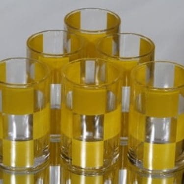 Marimekko lasit, 25 cl, 6 kpl, suunnittelija Hilkka Rahikainen, 25 cl, serikuva