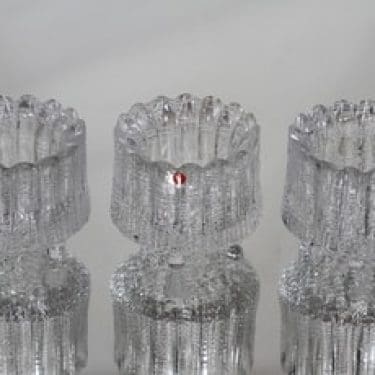 Iittala Ultima Thule tuikkulyhdyt, kirkas, 3 kpl, suunnittelija Tapio Wirkkala,