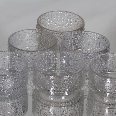 Riihimäen lasi Grapponia annoskulhot, kirkas, 6 kpl, suunnittelija Nanny Still,