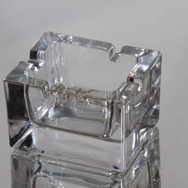 Nuutajärvi Ciagaro tuhka-astia, kirkas, suunnittelija Kaj Franck, massiivinen