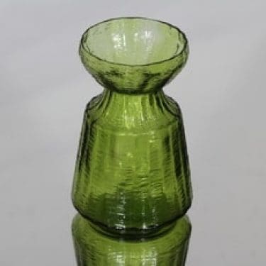 Riihimäen lasi Hyasintti maljakko, vihreä, suunnittelija Tamara Aladin, pieni