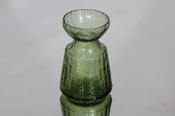 Riihimäen lasi Hyasintti maljakko, vihreä, suunnittelija Tamara Aladin, pieni