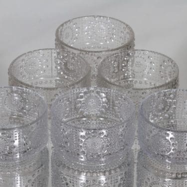 Riihimäen lasi Grapponia annoskulhot, kirkas, 6 kpl, suunnittelija Nanny Still,