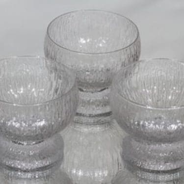 Iittala Kekkerit annoskulhot, kirkas, 3 kpl, suunnittelija Timo Sarpaneva,