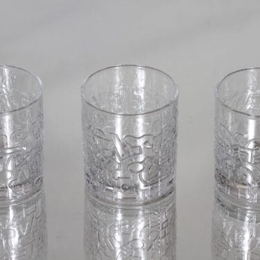 Nuutajärvi Relief lasit, 12 cl, 3 kpl, suunnittelija Heikki Orvola, 12 cl
