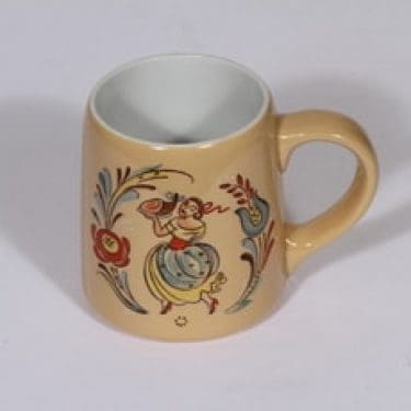 Arabia Kesti muki, käsinmaalattu, suunnittelija Göran Bäck, käsinmaalattu