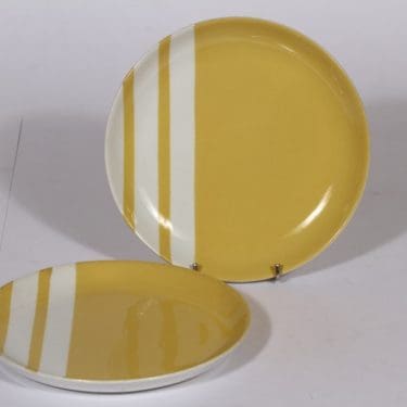 Arabia raitakoriste lautaset, keltainen, 2 kpl, suunnittelija , keltainen, pieni, serikuva, funktionalismi