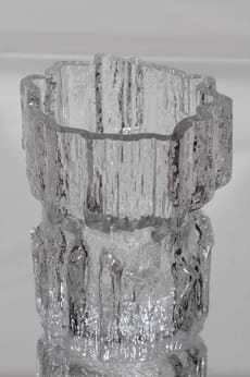 Iittala Gerania maljakko, kirkas, suunnittelija Tapio Wirkkala, massiivinen, signeerattu