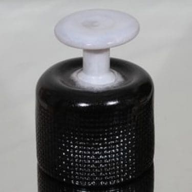 Nuutajärvi Harlekiini koristepullo, musta, suunnittelija Markku Salo, signeerattu, numeroitu