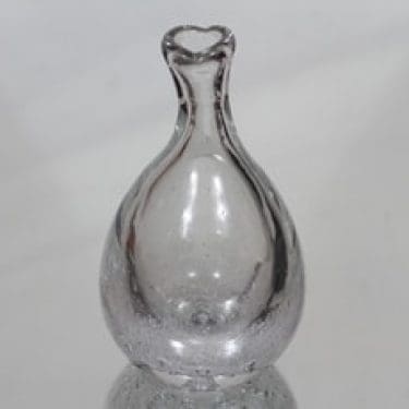 Iittala Viinapullo taide-esine, kirkas, suunnittelija Kaj Franck, signeerattu