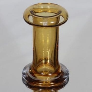 Riihimäen lasi Rulla maljakko, amber, suunnittelija Tamara Aladin,