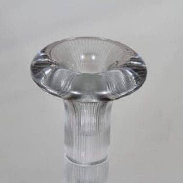 Iittala Tatti taide-esine, kirkas, suunnittelija Tapio Wirkkala, pieni, viivahiottu, signeerattu