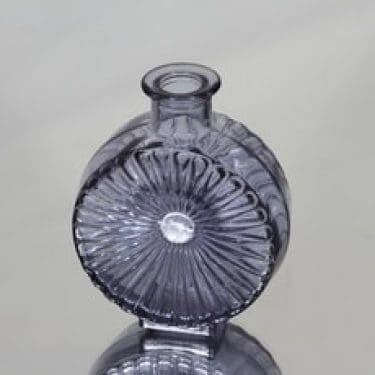 Riihimäen lasi Aurinkopullo koristepullo, siniharmaa, suunnittelija Helena Tynell, pieni