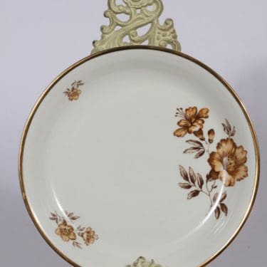 Arabia Myrna leivosvati, suunnittelija , kullattu, kukka-aihe