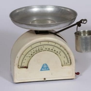 Lahden vaaka Oy Keva 2 keittiövaaka, kermanvalkoinen, suunnittelija , teräs
