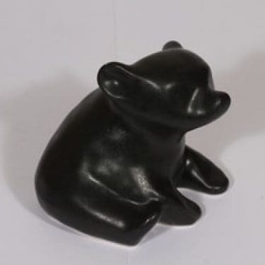 Arabia eläinfiguuri, musta, suunnittelija Raili Eerola, signeerattu