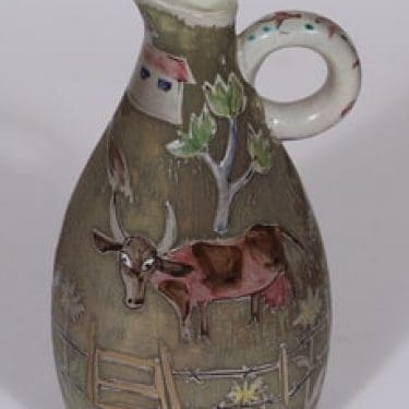 Arabia koristekaadin, käsinmaalattu, suunnittelija Rut Bryk, käsinmaalattu, käsindreijattu, signeerattu