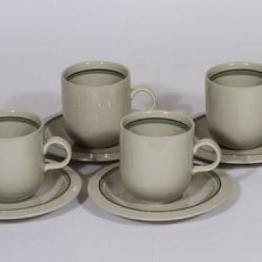 Arabia Airisto kahvikupit, 28 cl, 4 kpl, suunnittelija Inkeri Leivo, 28 cl, raitakoriste