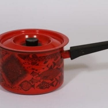 Finel Neptun kasari, punainen, suunnittelija Esteri Tomula, serikuva