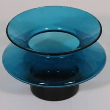 Riihimäen lasi Hyrrä maljakko, sininen, suunnittelija Helena Tynell,