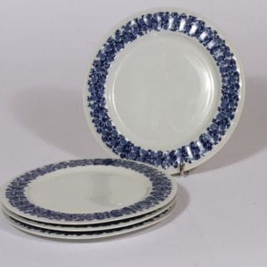 Arabia Doria leivoslautaset, 4kpl, suunnittelija Raija Uosikkinen, 4kpl, serikuva, kukka-aihe