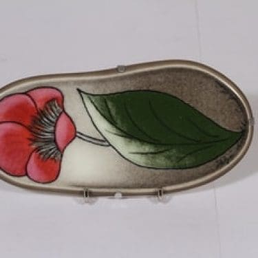 Arabia seinälaatta, Iloinen katse, suunnittelija Heljä Liukko-Sundström, Iloinen katse, pieni, serikuva, signeerattu