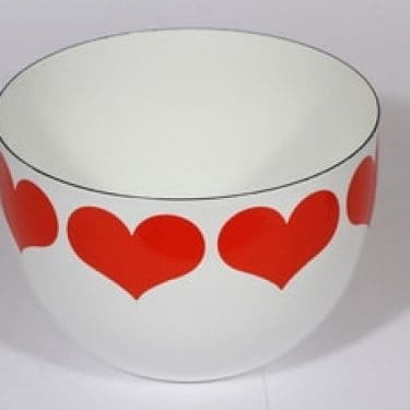 Finel Sydän kulho, punainen, suunnittelija , serikuva, retro