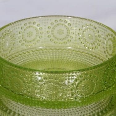 Riihimäen lasi Grapponia kulho, keltainen, suunnittelija Nanny Still,