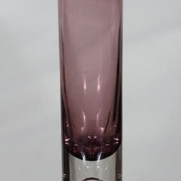 Iittala 3586 maljakko, lila, suunnittelija Tapio Wirkkala, pieni, signeerattu