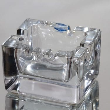 Nuutajärvi Cigaro tuhka-astia, kirkas, suunnittelija Kaj Franck, massiivinen