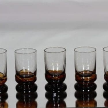 Humppila Kievari lasit, 4 cl, 5 kpl, suunnittelija Matti Halme, 4 cl, ruskea jalka