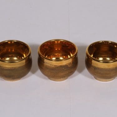 Savitorppa kulhot, käsin dreijattu, 3 kpl, suunnittelija , käsin dreijattu, signeerattu, kullattu